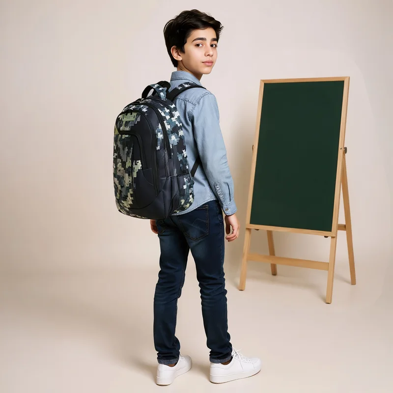 Spirit Backpack-Pixel-18.5In-4 Cmprt-Sustainable (Polyester) Multicolour \ 47X33X15